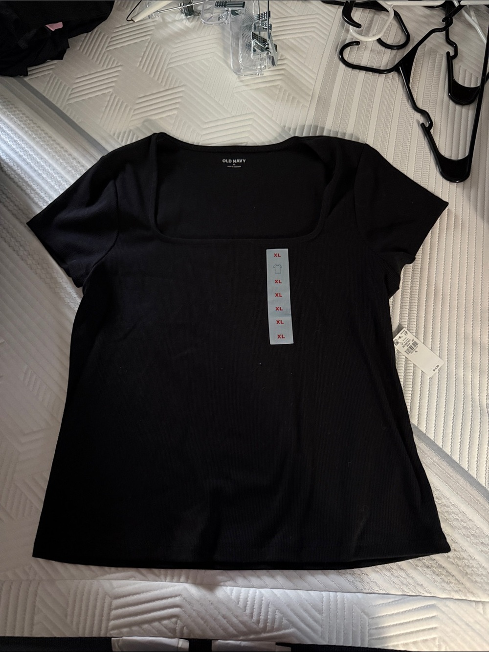 Old Navy Black Short Sleeve Square-Neck Top